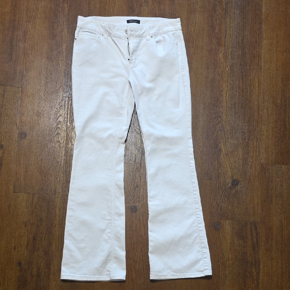 White House Black Market Flare White Jeans